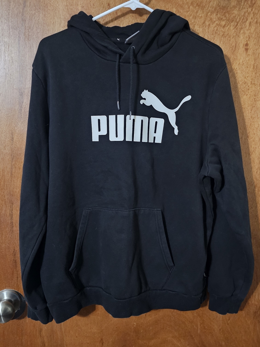 Puma Black Crewneck Hoodie with White Logo